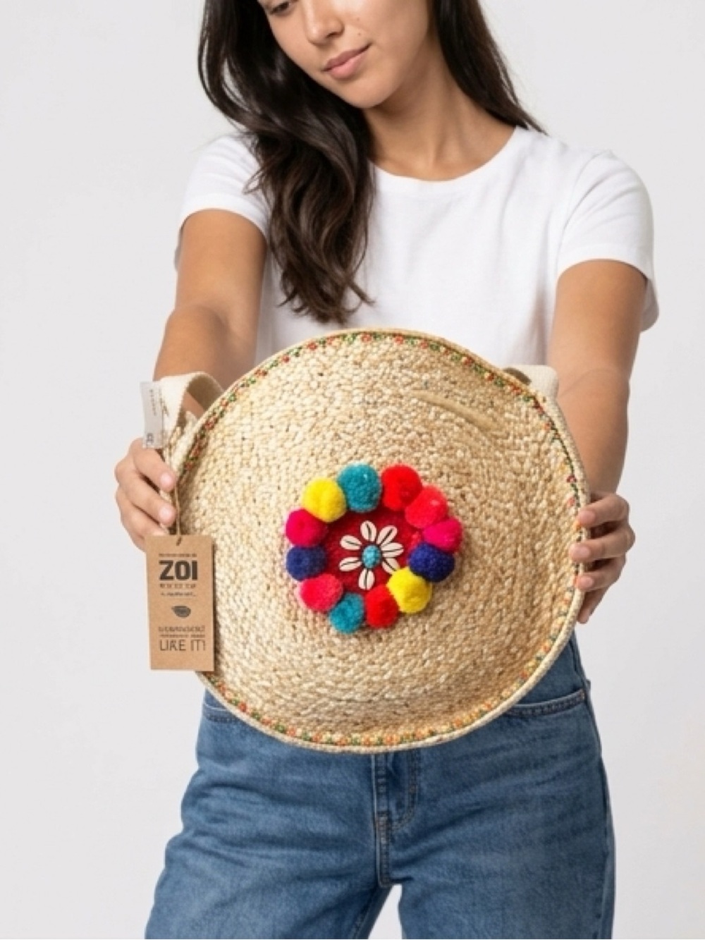 ZOI Colorful Straw Crossbody Bag